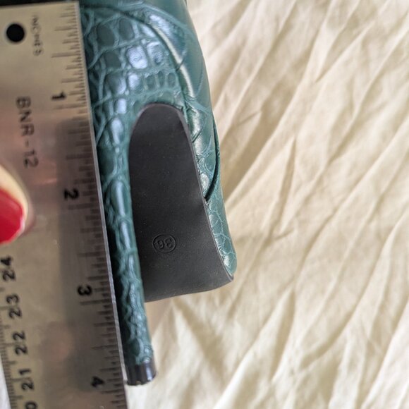 GUESS Faux-Croc leather Boots Forest Green Sz 6 - Picture 4 of 12